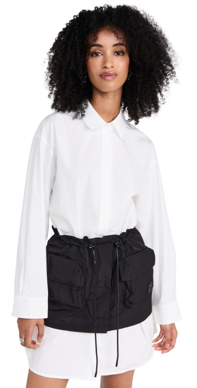 Juun. J Long Shirts Dress with Cubic Pocket Layer White