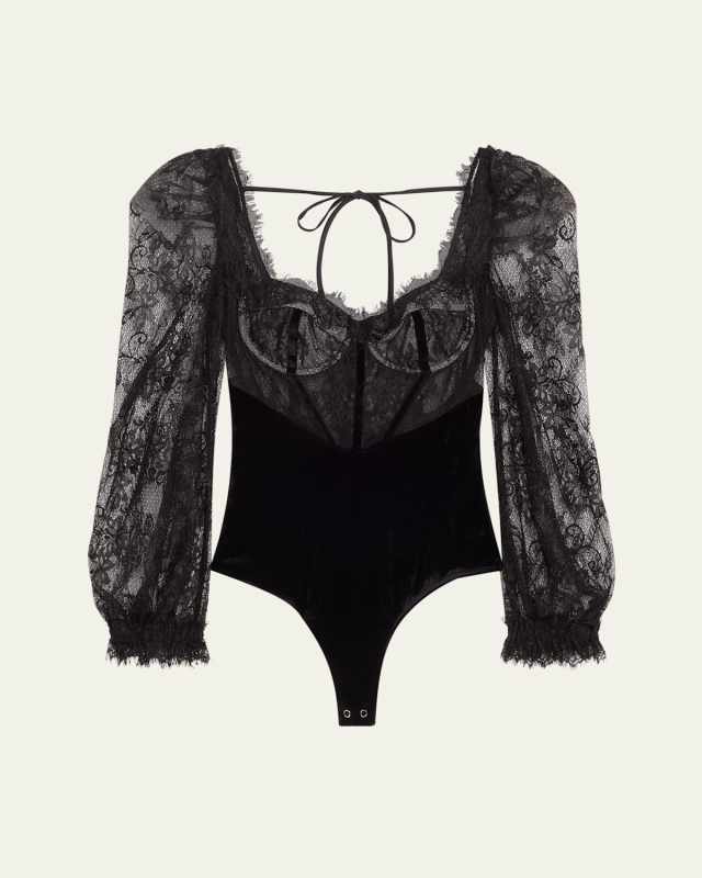 Lace and Velvet Bodysuit