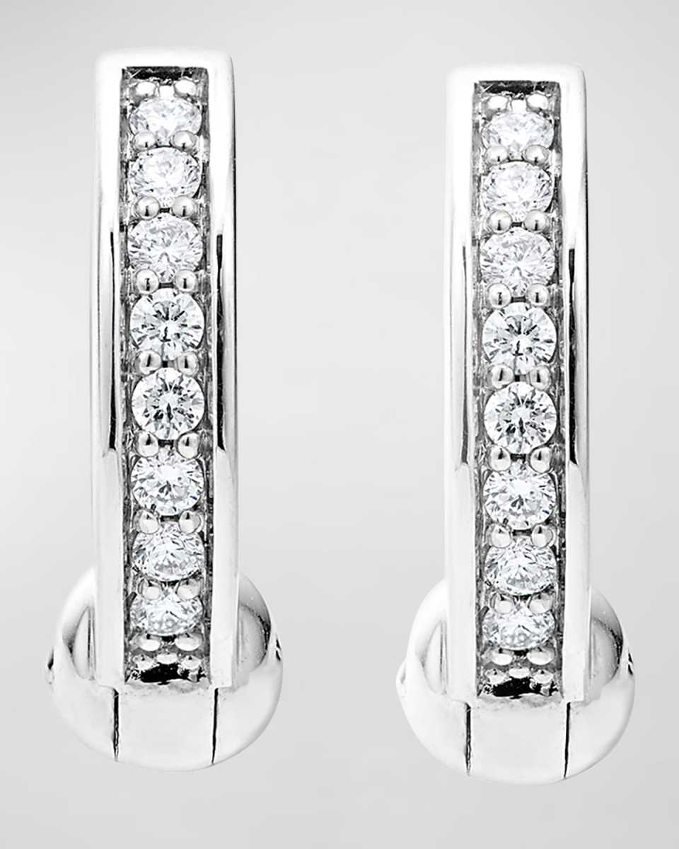 Caviar Spark Diamond Pave 15mm Huggie Hoop Earrings