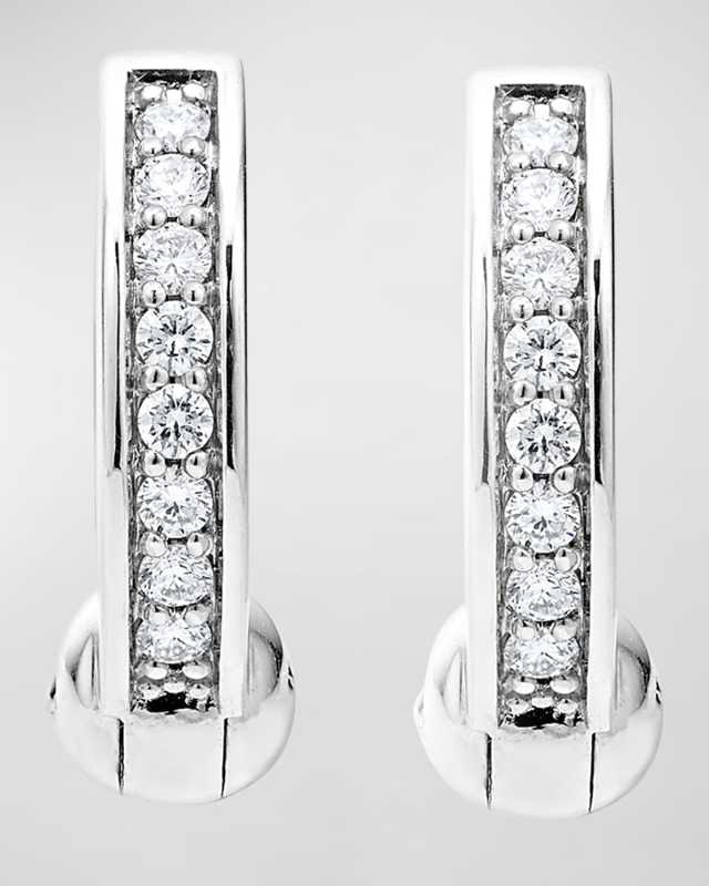 Caviar Spark Diamond Pave 15mm Huggie Hoop Earrings
