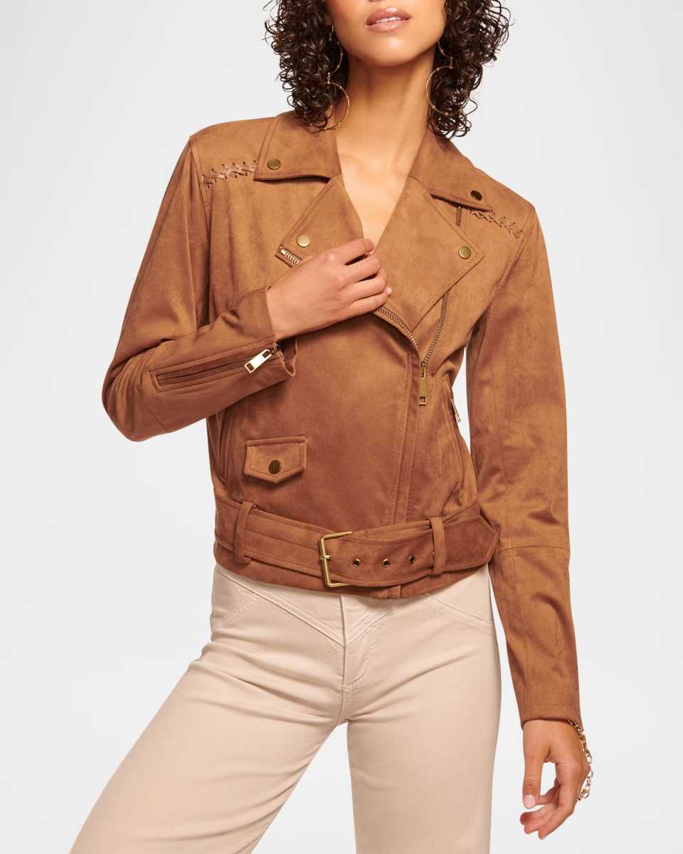 Henrietta Faux Suede Moto Jacket