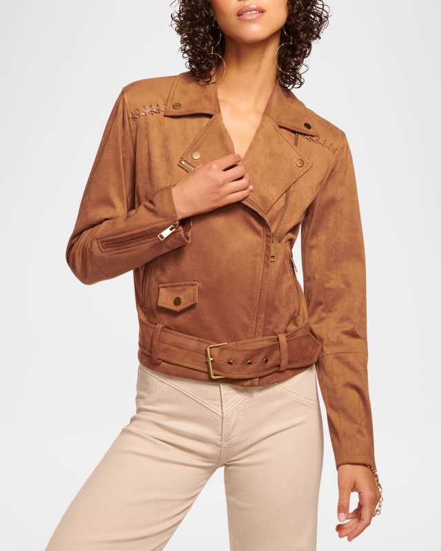 Henrietta Faux Suede Moto Jacket