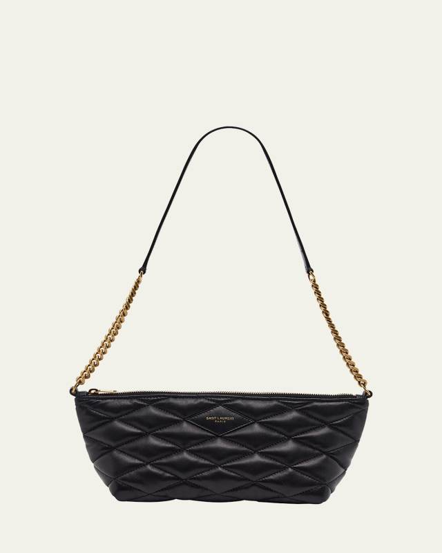 Ziptop Mini Shoulder Bag in Quilted Smooth Leather