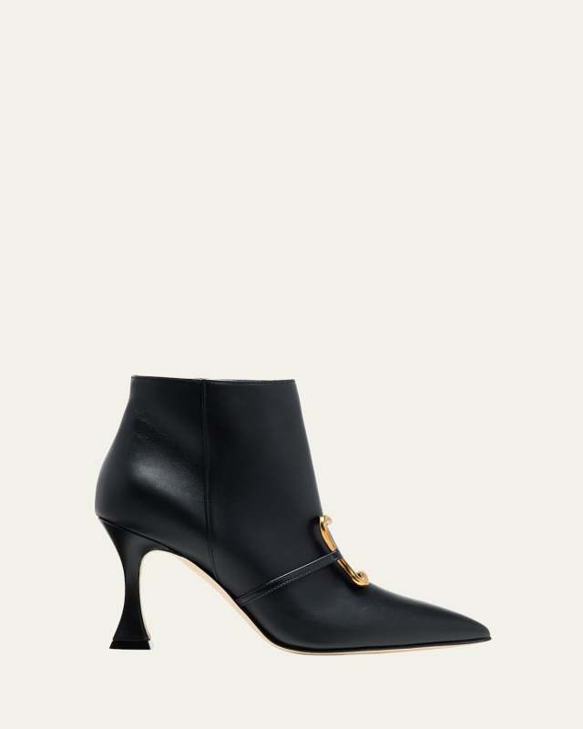 Leather Buckle Zip Booties