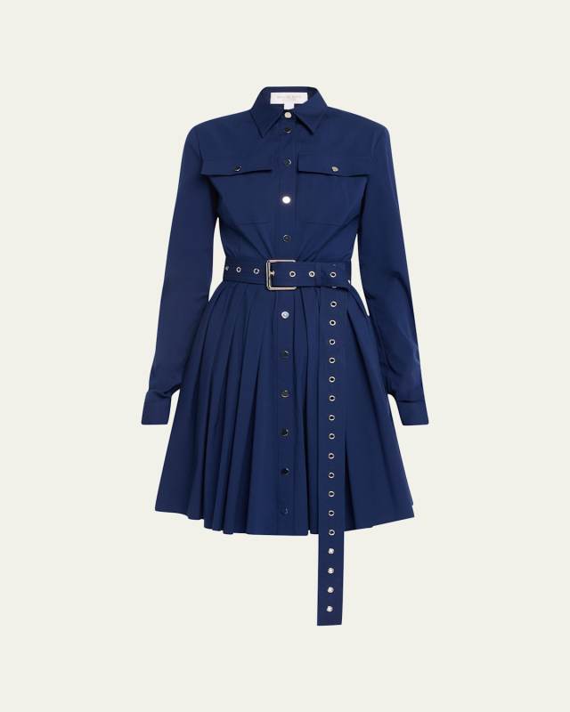 Belted Organic Poplin Cargo Shirtdress