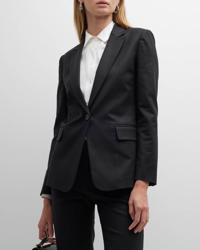 Single-Button Stretch Blazer
