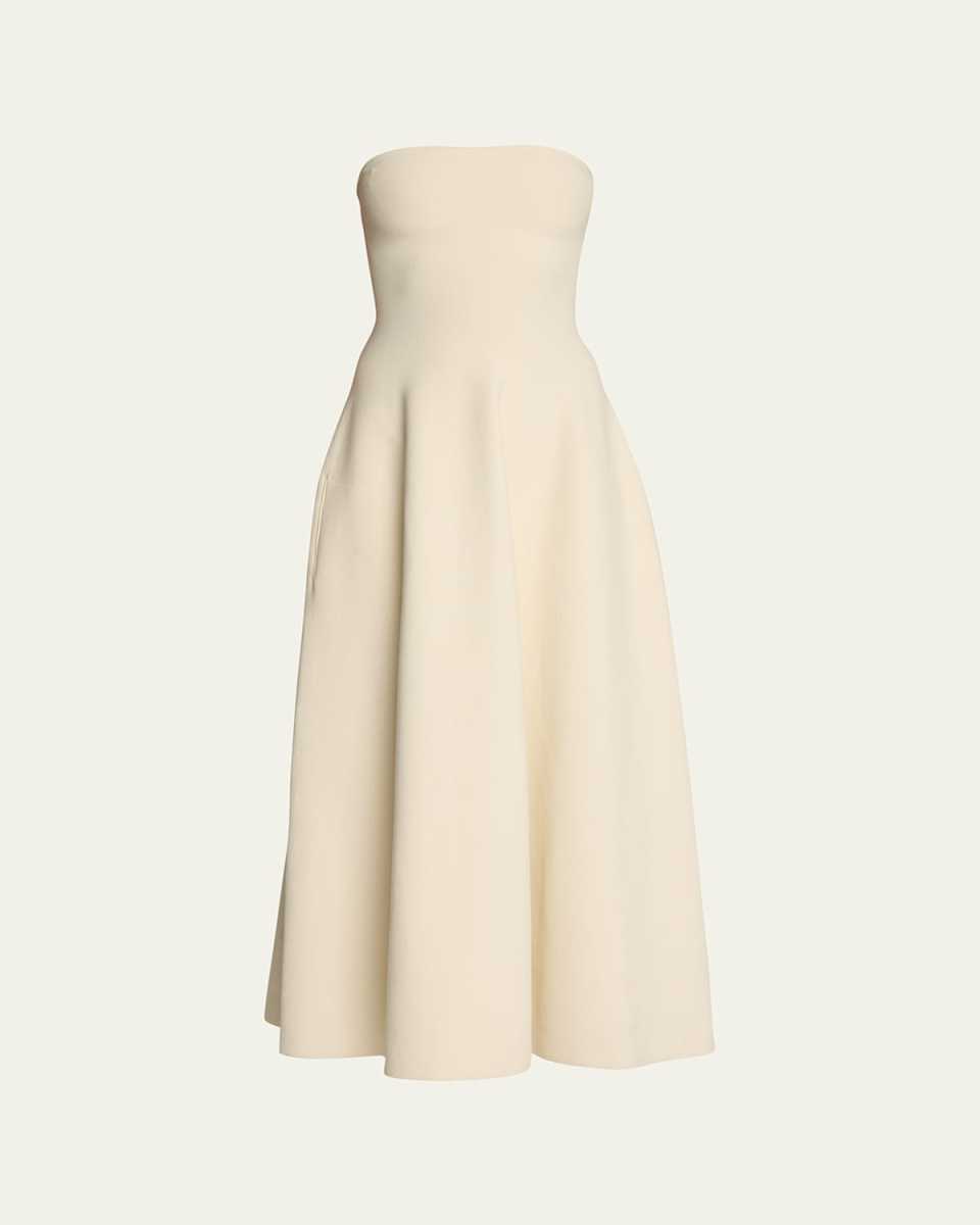 Strapless Knit Midi Dress