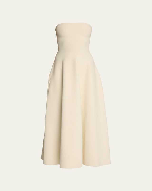 Strapless Knit Midi Dress