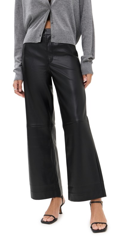 Joe's Jeans The Mia Vegan Leather Crop Trousers Black