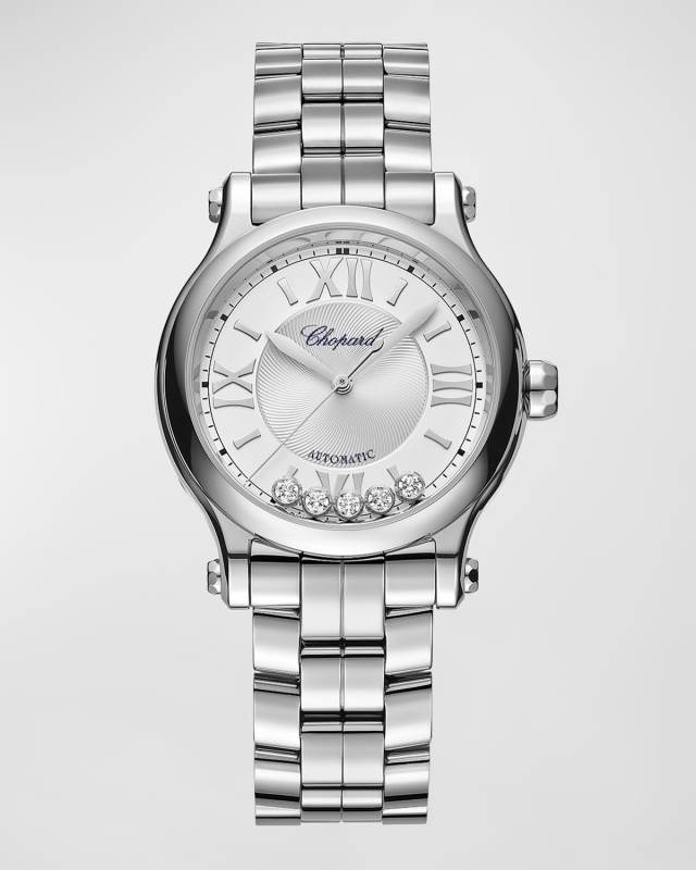 Happy Sport 33mm Stainless Steel 5-Diamond Watch