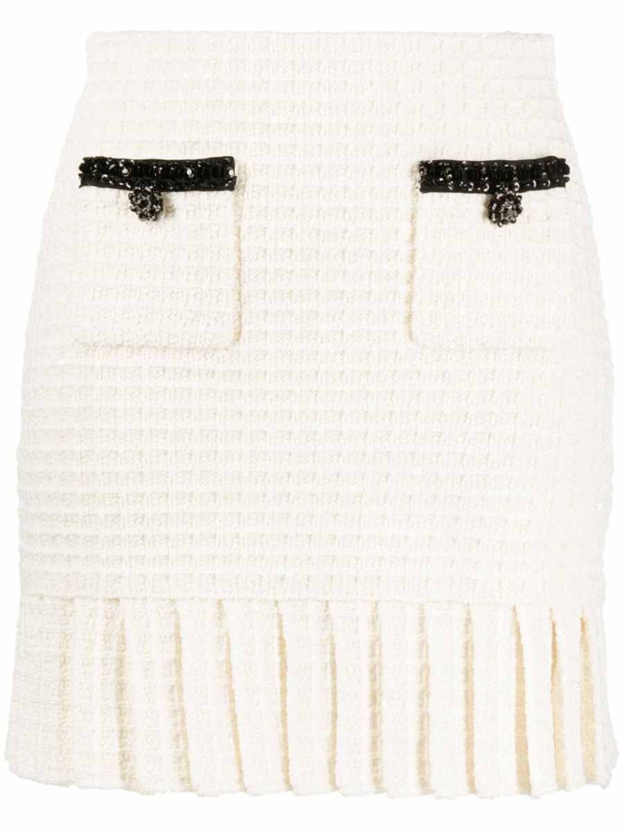 sequin-embellished waffle-knit miniskirt