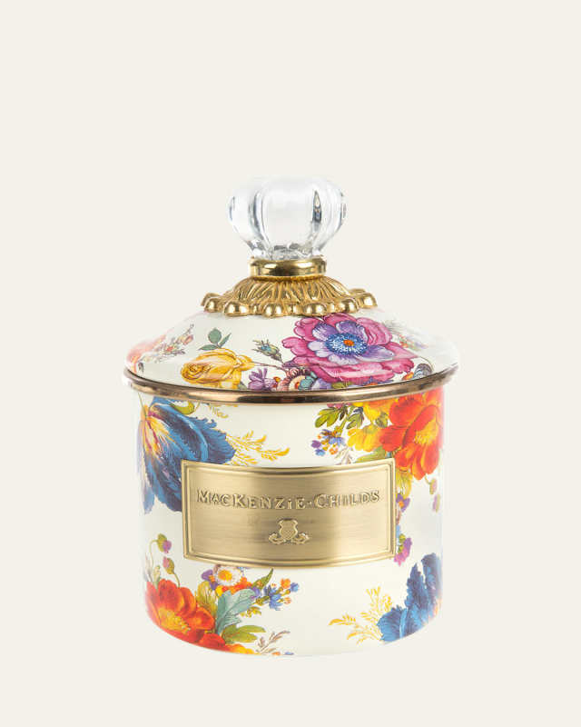 Flower Market White Demi Canister