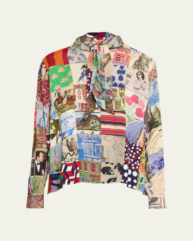 Bloomsbury Collage Slim Keith Tie Blous