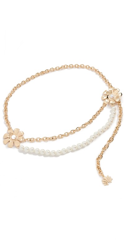 Lele Sadoughi Daisy Chain Belt Pearl