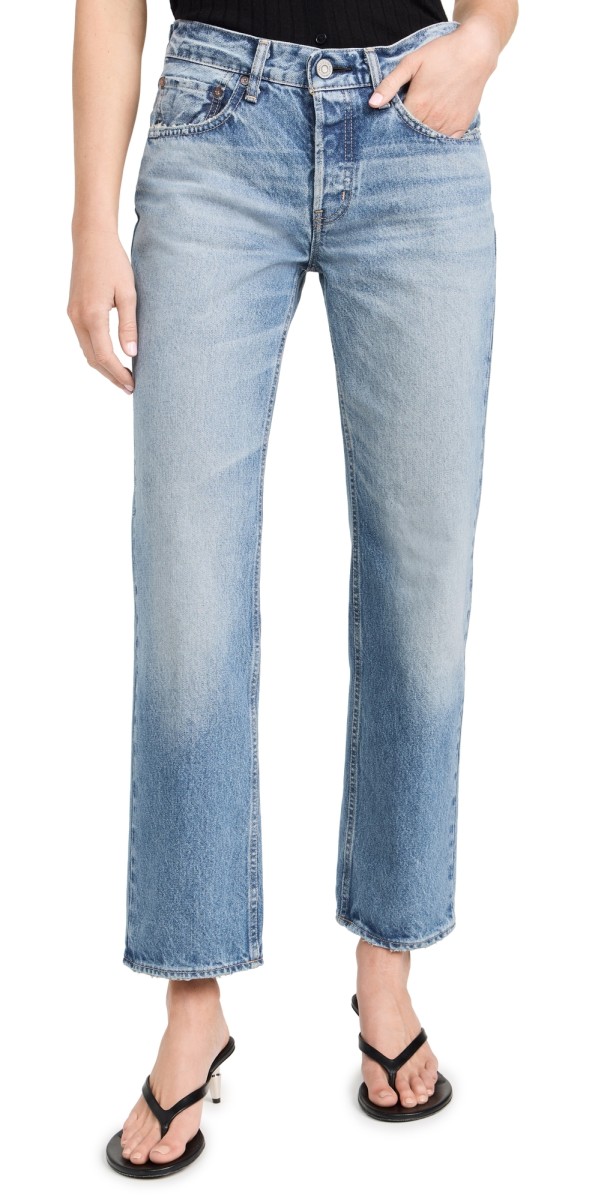 MOUSSY VINTAGE MV Cheval Straight Low Jeans Light Blue