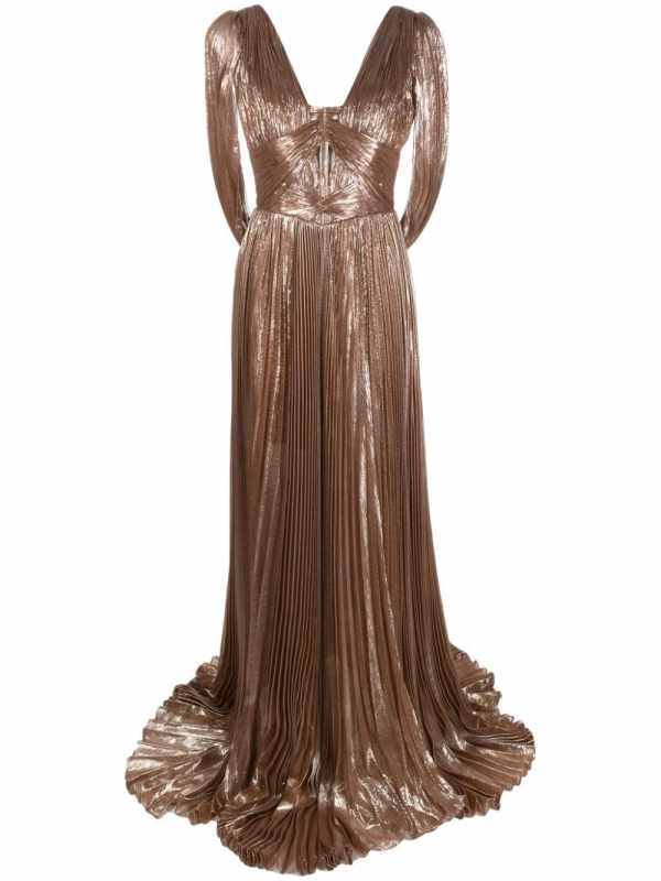 Lara pleated silk dress