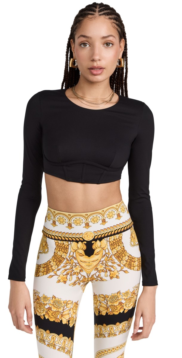 Versace Long Sleeve Active Top Black