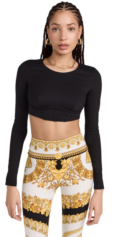 Versace Long Sleeve Active Top Black