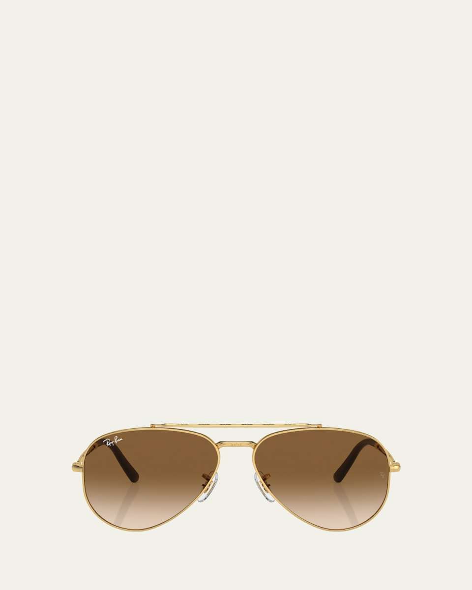 Gradient Metal & Crystal Aviator Sunglasses