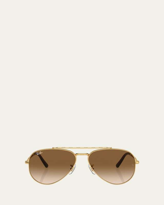 Gradient Metal & Crystal Aviator Sunglasses