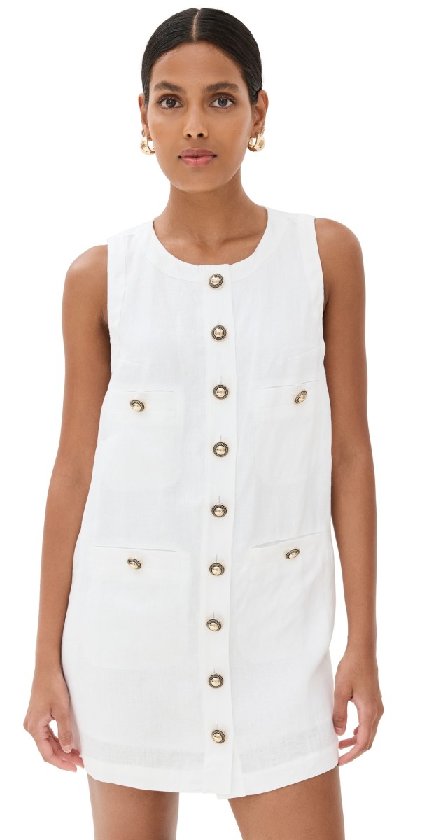 Reformation Tropez Linen Dress White