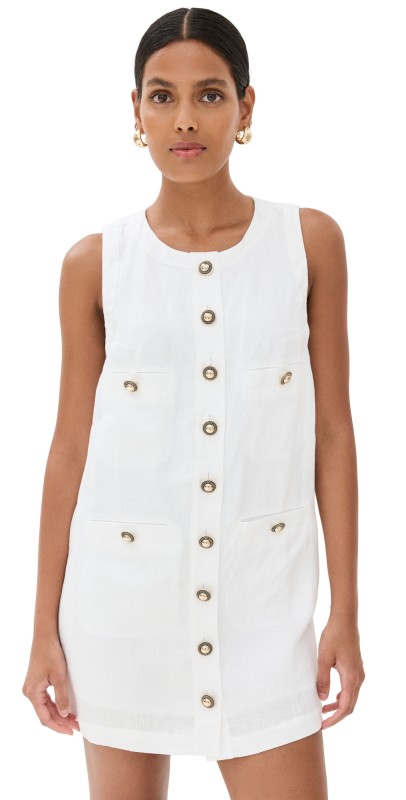 Reformation Tropez Linen Dress White