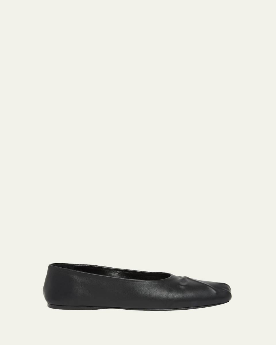 Dancer Leather Bow Ballerina Flats