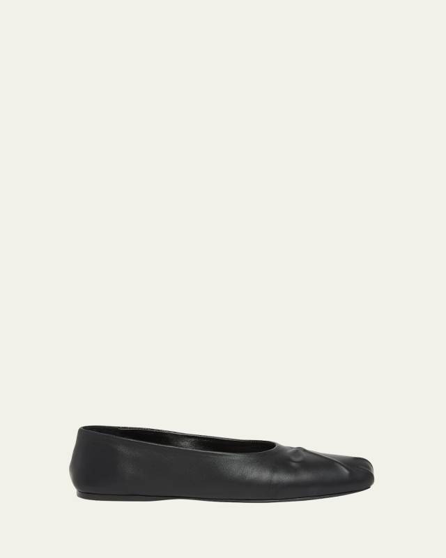 Dancer Leather Bow Ballerina Flats
