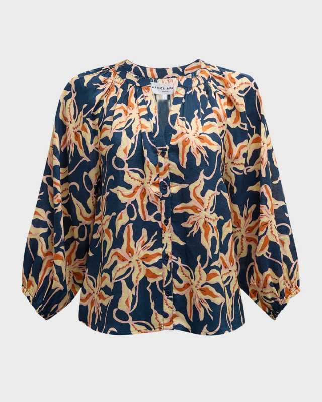 Mitte Floral-Print Silk Shirt