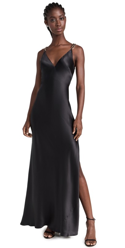 L'AGENCE Jet Chain Strap Gown Black