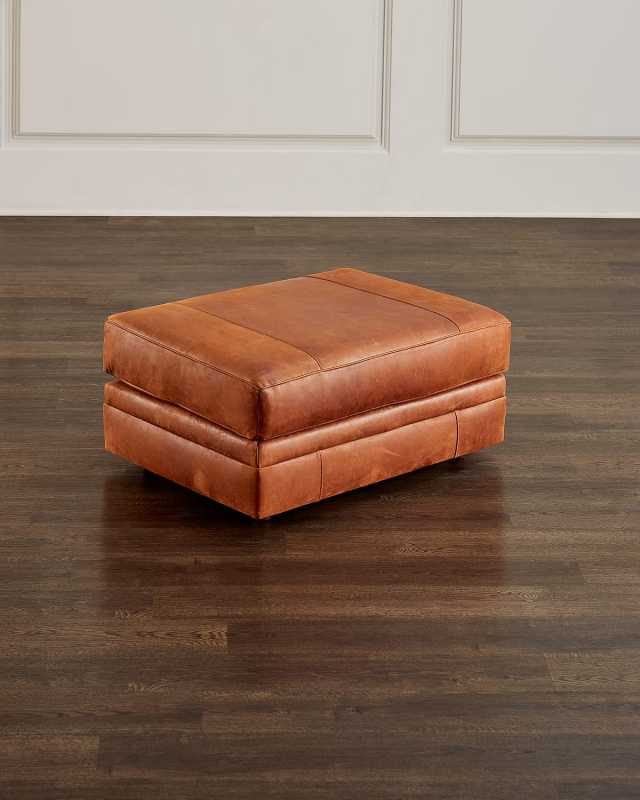 Crew Leather Ottoman