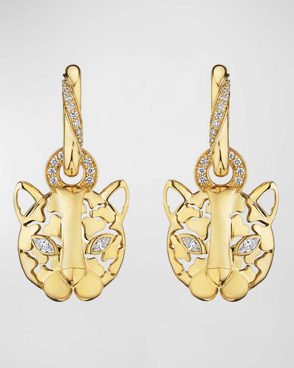 18K Onsa Yellow Gold Earrings with Diamonds