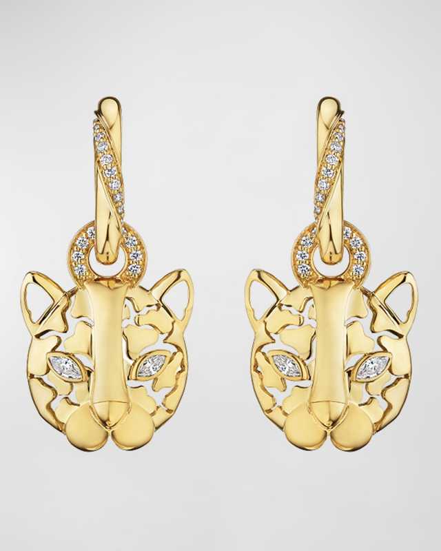 18K Onsa Yellow Gold Earrings with Diamonds