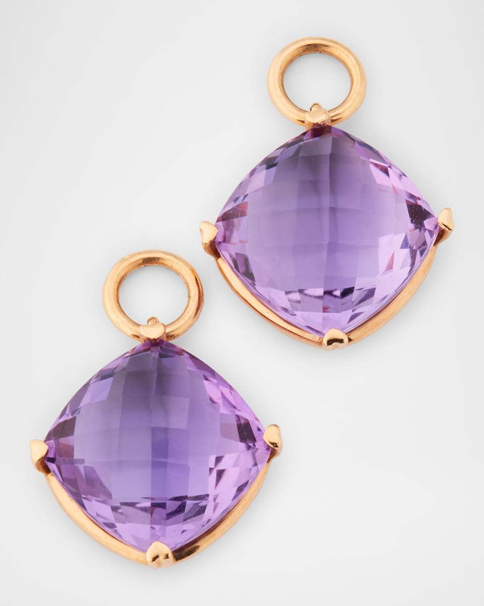 Rocks 18K Rose Gold Amethyst Earring Charms