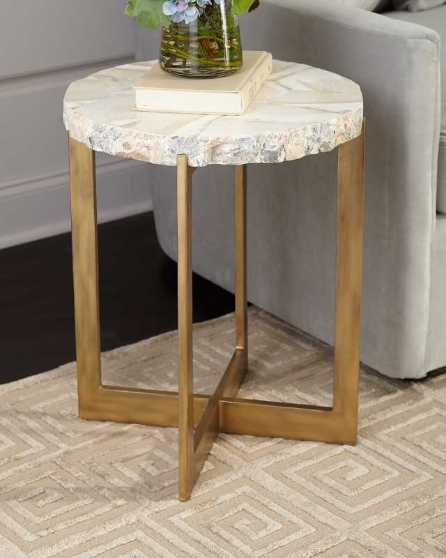 Durham Fossilized Clam Side Table