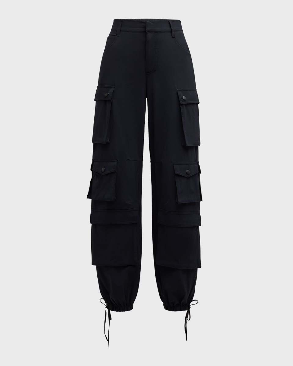 Olympia Mid-Rise Ankle-Tie Cargo Pants