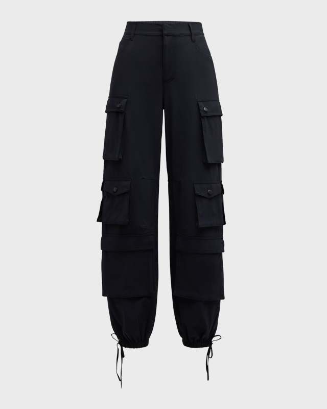 Olympia Mid-Rise Ankle-Tie Cargo Pants