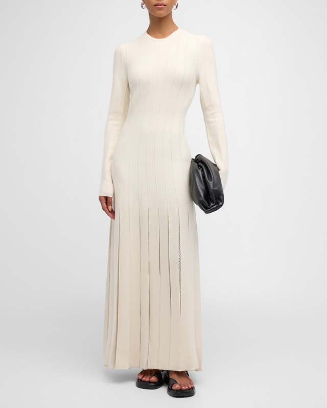 Walsh Pleated Wool Maxi Dress