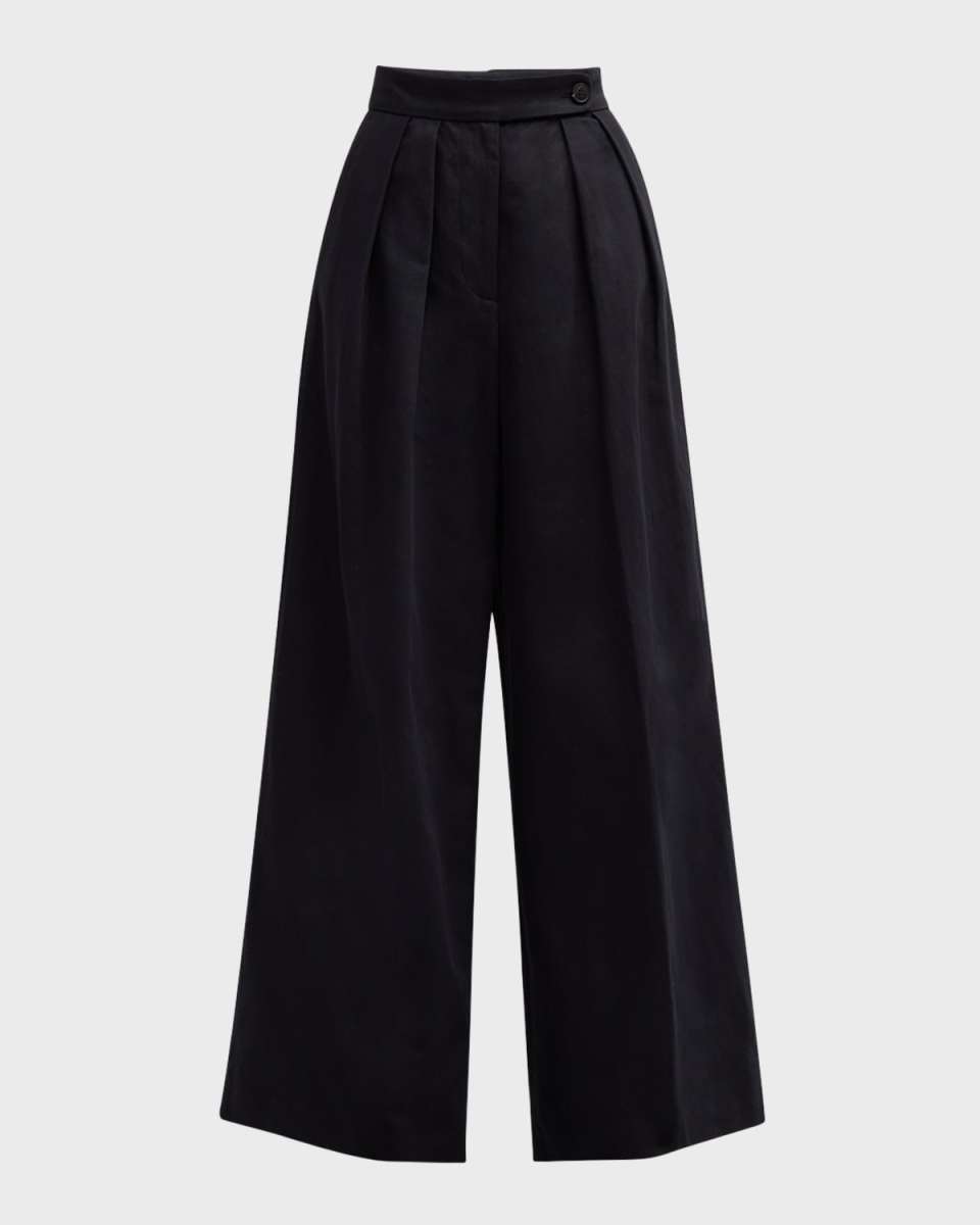 Pamplona Pleated Wide-Leg Pants