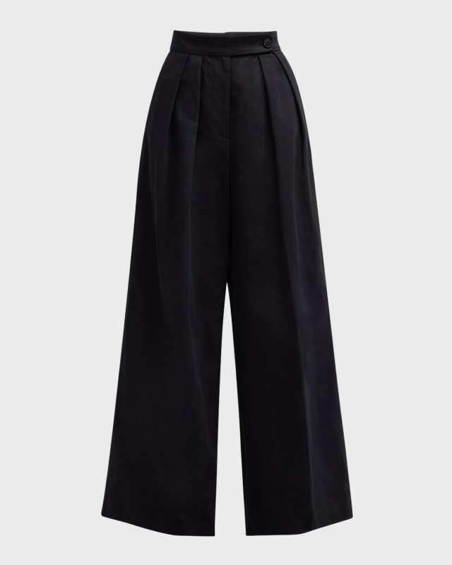 Pamplona Pleated Wide-Leg Pants