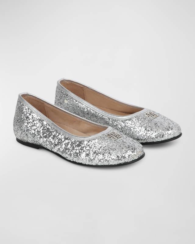 Girl's Ballerina Flats W/ Logo Plate, Toddler/Kids