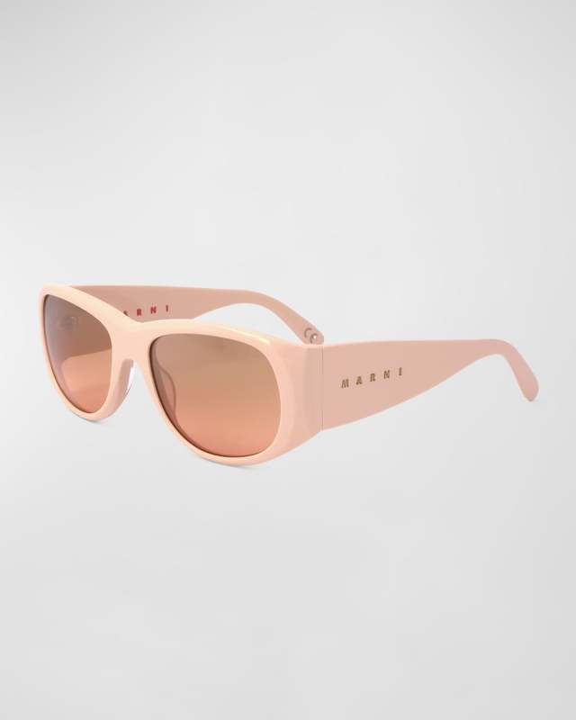 Logo Acetate Wrap Sunglasses