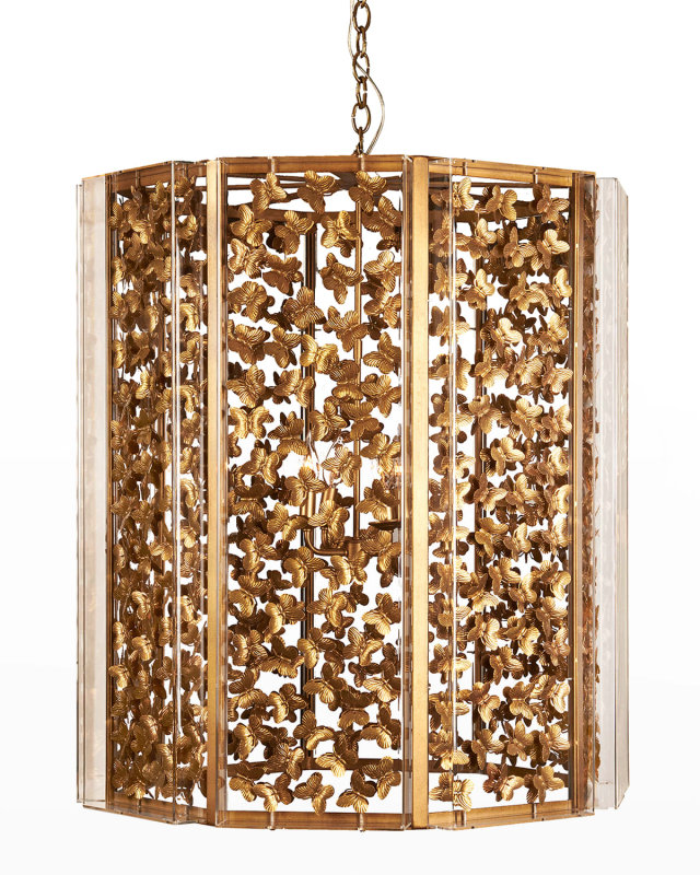 Large Octagonal Butterfly Chandelier