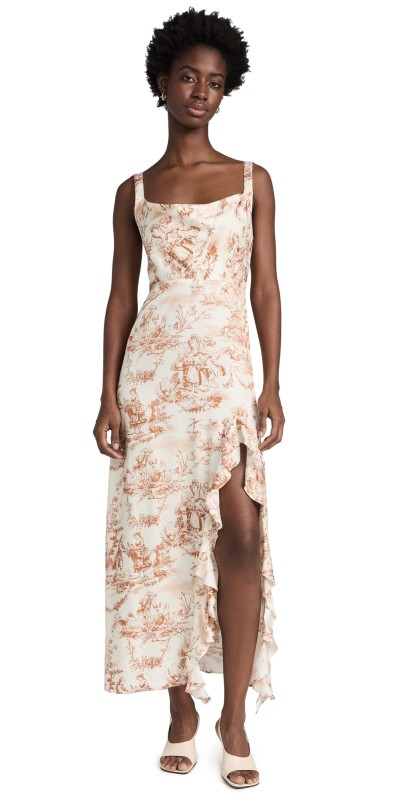 KITRI Carissa Maxi Dress Ivory All Over Toile De Juoy