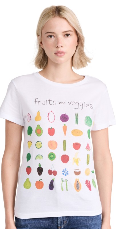 Unfortunate Portrait Fruits and Veggies Tee White