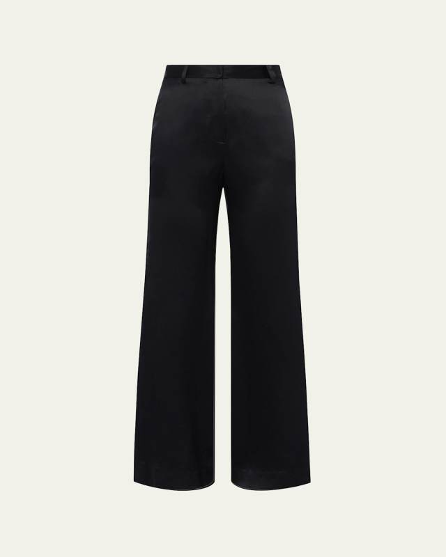 Pilar Wide-Leg Silk Pants