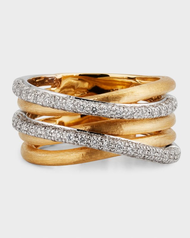 18K Yellow Gold Jaipur Link Alta Five Strand Ring, Size 7