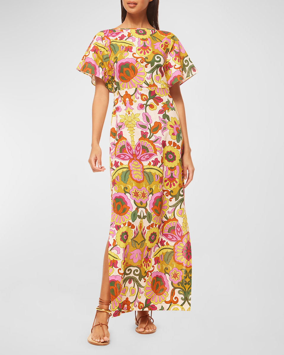 Lalita Low-Back Floral Cotton Maxi Dress