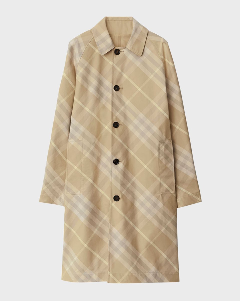 Reversible Check Print Trench Coat