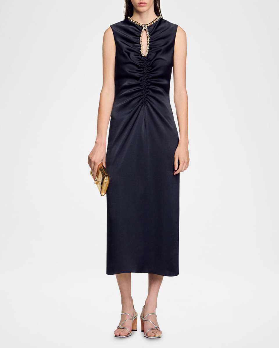 Iceberg Embellished Satin Midi Dress